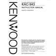 KENWOOD KAC943 Instrukcja Obsługi